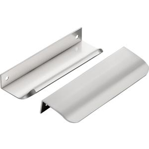 Ravinte Hardware 20 Pack Silver Cabinet Handles, 5 Inch (128mm) Finger Edge Pulls, 4 Inch Hole Center, Finger Pulls for Cabinets