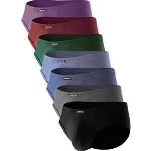 BAMBOO COOL Men's Tagless Briefs Coverd Waistband Comfort Soft Underwear with Contour Pouch Breathable Underpants, Multipacks