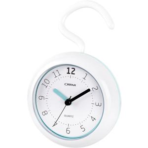OSTAR Waterproof Bathroom Shower Clock, Analog Quartz Clock Hanging Stand Dual Purpose, One AA Battery Operated 4.72 inch Round Size