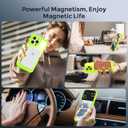MOCCA Design for iPhone 15 Pro Case with Magnetic Invisible Stand [Full Camera Protection] [Compatible with Magsafe] Military Drop Shockproof Translucent Matte Phone Case Cover 6.1",Fluorescent Green