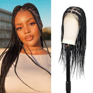 Youthfee 13x8 HD Lace Front Box Braided Wigs for Women Knotless Braided Lace Wig With Baby Hair Full Lace Braiding Wig 24" Human Hair Blended Braid Lace Front Wigs