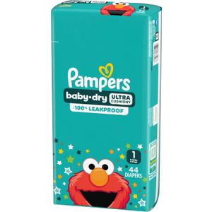 Pampers Diapers - Baby Dry - Size 1, 44 Count, Absorbent Disposable Infant Diaper (Packaging May Vary)