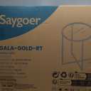 SAYGOER Small Round Dining Table for 2,Glass Circle Kitchen Dinner Table,26.7'' Multifuntional Modern Desk for Dining Room,Office,Kitchen,Apartment,Easy Assembly,Gold