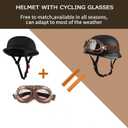 Half Motorcycle Helmet Halfs Shell Helmet German Style Motorcycles Helmets (Black, M)