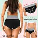 MISSWHO Cotton High Waisted Womens Underwear Soft Stretch Breathable Full Coverage Ladies Panties(Regular & Plus Size) (Gray, XL)