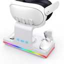 Dazzling Charging Dock Charging Station Stand for Meta/Oculus Quest 3 VR Headset & Controllers,Type-C Charger and LED Display