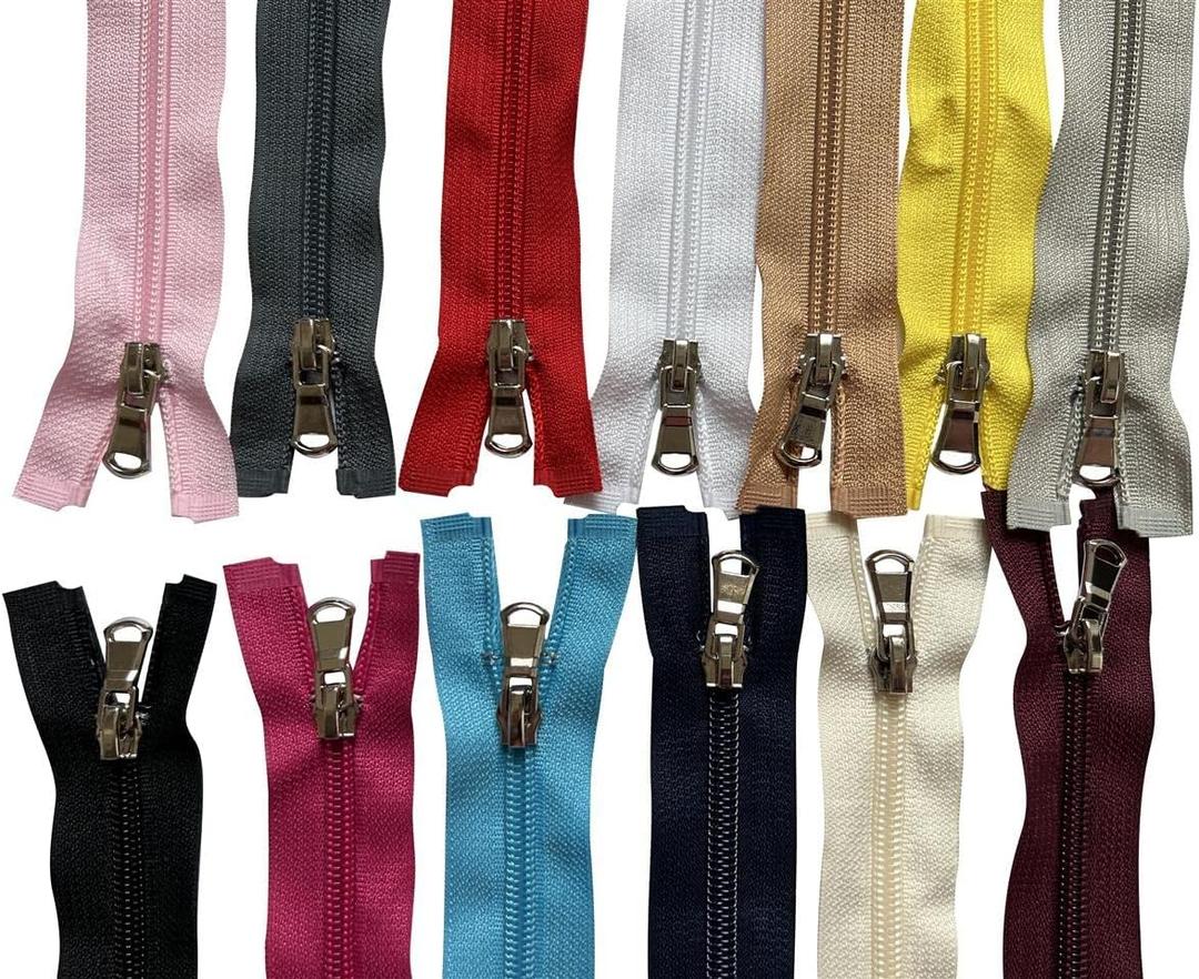 ZMCHNICY 13PCS #5 Separating Nylon Coil Zippers for Jackets Coats Sportswear Bags Handbags Backbags Dress Sewing Crafts Cushion,Pillow DIY Handmade 13 Colors Mixed ((80cm/32inch))