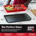 AVIEUS Grill Prep and Serve Trays | Set of 2 Stackable, Melamine Trays | Serving Tray & Marinating Tray | Serving Platter for Plating Food & BBQ Prep Tub for Marinating Meats | Grill Accessories |