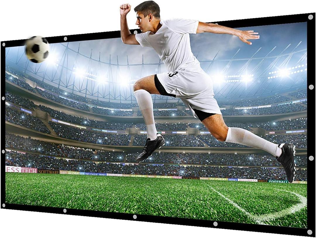 NIERBO Huge Large Projector Screen 300 inch of Thick Canvas Material 16:9 Projection Movies Screen Outdoor Projection Screen for Church School Home Indoor 1.6 Gain Not Include Mount