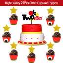 2nd Mouse Birthday Party Supplies Decorations 57Pcs - HAPPY BIRTHDAY Banner OH TWODLES Banner '2' Foil Balloon Balloons Hat Door Sign Cupcake Toppers Birthday Decorations for Boys Girls Kids Babies