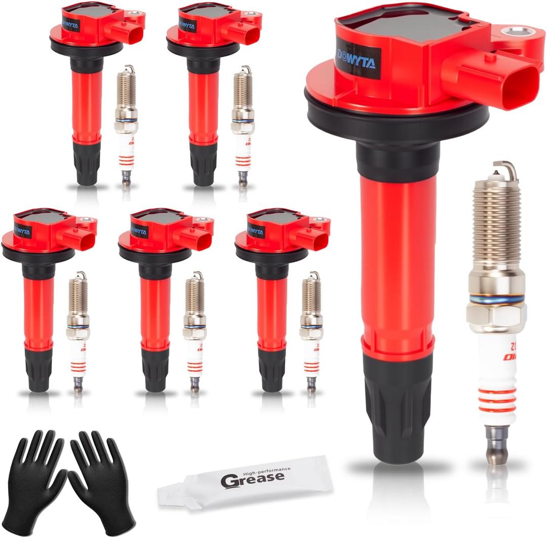 Set of 6 Ignition Coil Pack & Spark Plugs fits for Ford Edge Explorer F150 Flex MKS MKT MKZ,for Mazda 6 CX-9 2007 2008 2009 2010 2011 2012 2013 2014 2015 2016 3.5L 3.5L 3.7L V6 Replaces UF553