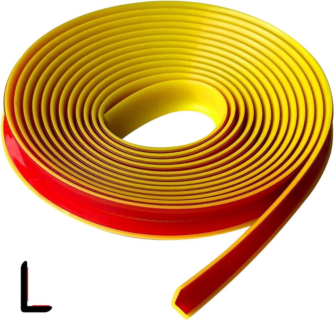 2 x Rubber Edge Trim, Self Adhesive L Shaped Edge Trim, Small Size Peel and Stick Edge Trim for Tile, Wall and Furniture Edges, Yellow Color, 10Ft