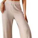 Firzero Womens Two Piece Outfits V Neck Knitted Sweater Sets Loungewear Matching Lounge Set Sweatsuit Spring Travel Vacation L