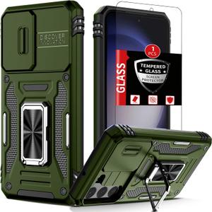 2 x for Samsung Galaxy S23 Plus Case,with Camera Cover + 360Kickstand