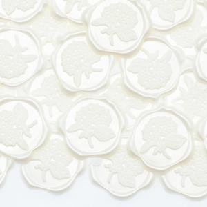 50pcs Hydrangea Wax Seal Stickers, Andotopee Floral Botanical Envelope Seal Stickers, Self-Adhesive Pearl White Stickers Pre-Made from Real Sealing Wax, Great for Wedding Invitation, Gift Wrapping