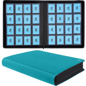 16 Pockets Top Loader Binder,Holds 640 3" x 4" Rigid Cards