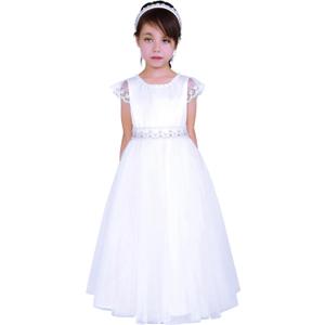 Girl 1st Communion Pure White Tulle Clothes Teens Kid First Wedding Dress Size 13-14Y