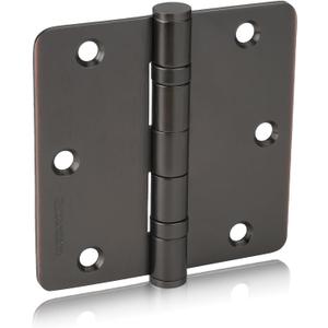 goldenwarm 3 Pack 304 Stainless Steel Door Hinges, Oil Rubbded Bronze Non Removable Pin Heavy Duty Ball Bearing Door Hinges 3.5 Inch, Commercial and Residential Door Hardware, with 1/4 Inch Radius