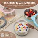 MR. CHOU Baby Bowls with Non-Slip Silicone Suction Cup, Insulated Double-Layer 18/8 Stainless Steel Toddler Bowls with BPA Free Airtight Lids, Food-Grade Silicone Safe for Kids (Gray)