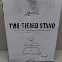 Rustic Wooden 2 Tiered Tray Stand, Farmhouse Tiered Serving Tray Decor, Rectangle Wood Display Stands for Food Fruits Cupcake and Seasonal Festive Decorations (White)