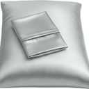 BLISSFORD Satin Pillowcase with Zipper, for Hair and Skin Care, Feels Soft and Cool Like a Silk Pillowcase, Satin Pillow Cases 2 Pack, Slik Pillow Cover, Silver Grey - Queen Size, Set of 2