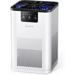 AROEVE Air Purifiers for Bedroom Air Purifier With Aromatherapy Function For Pet Smoke Pollen Dander Hair Smell 20dB Air Cleaner For Bedroom Office Living Room, MK06- White (Medium)