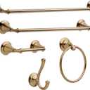 Delta Linden (1-Pack) Hand Towel Holder Champagne Bronze Towel Racks for Bathroom Wall Round Towel Ring Holder for Bath Towel Hanger for Kitchen, Bathroom Accessories 79446-CZ