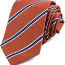 Men’s 2.75" Width Skinny Slim Ties | Liquid & Stain Resistant | Missionaries | Prom | Weddings (Brown)