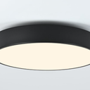 Modern Black Flush Mount Ceiling Light, 3-Lights Round Ceiling Light, Minimalistic Ceiling Lamp Acrylic Shade Lighting Fixture for Bedroom Laundry Room Bathroom Hallway(15.8 Inch)