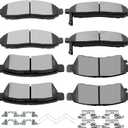 SCITOO Ceramic Brake Pad Front Rear Set fit for 2005-2018 for Nissan Frontier, 2005-2015 for Nissan Xterra, 2009-2012 for Suzuki Equator