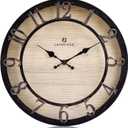 Lafocuse 12 Inch Silent Black Wall Clocks Battery Operated, Farmhouse Wall Clock for Kitchen Living Room, Rustic Home Dcor