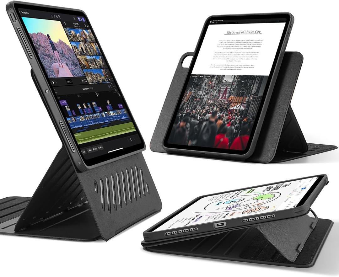 ESR for iPad Pro 13 Inch Case (M5/M4) 2025/2024, Rotating Case with Removable Magnetic Cover, Adjustable Portrait/Landscape Stand, 9 Standing Angles, Shift Series, Black