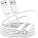 Fast Charging USB A to USB C Cable 10FT 2Pack for iPhone 15/16/17 Charger Cord, Car Carplay Compatible for Apple 17 Pro Max/16 Plus/for IPad Pro 12.9/11/Air 5th/4th Mini Gen, Long Type C Charge (White)