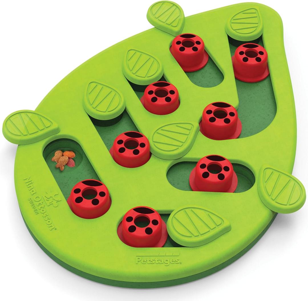 Catstages Nina Ottosson Buggin' Out Puzzle & Play Interactive Cat Puzzle Feeder for Indoor Cats, 16 Hidden Treat Compartments, Slow Feeder, Durable & Easy-Clean, 13in x 9.5in