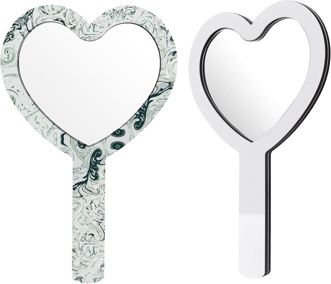 AUEAR, 2 Pieces Sublimation Blanks Mirror Heat Transfer Handheld Mirrors for Travel