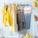 Closet Organizers and Storage,Pants Hangers Space Saving,Velvet Hanger for Organization and Storage,Dorm Room Essentials for College Students Girls,Home Organization Scarf Jeans Hangers-2 Pack