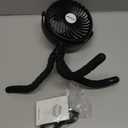 AMACOOL Baby Stroller Fan - 5000mAh Rechargeable, 3-Speed, Strong Yet Quiet, 360Rotate Portable Clip on Fan for Travel, Car Seat, Crib, Bike, Treadmill, Beach Vacation Essentials (Black)