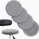Tatuo 4 Pieces Round Bar Stool Covers Washable Stool Cushion Slipcover Elastic Bar Chair Covers for 14-17 Inch Chair (Gray)