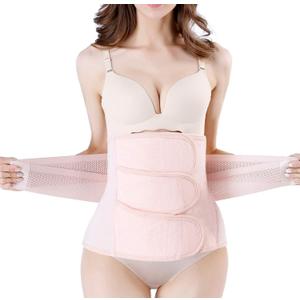 Postpartum Girdle C-Section Recovery Belt Back Support Belly Wrap Belly Band Shapewear (Postpartum Waist 39"-48",  XL, Pink)