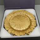 MAONAME Gold Charger Plates Set of 12, Reef Plate Chargers for Dinner Plate, Round Plastic Table Chargers for Thanksgiving, Christmas