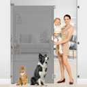 72 Inch Tall Retractable Baby Gate Retractable Pet Gate Indoor Pet Barrier for Dogs 55 Inch Wide 6 Foot Extra Tall Baby Gates for Doorways 6 Ft Puppy Gates for The House/Front Porch/Outdoor (Gray)