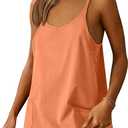 ANRABESS Women Athletic Dress Summer Tennis Workout Active Sports Mini Romper Dress Built in Shorts Travel Vacation Clothes (Medium, Orange)
