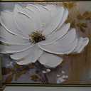 Hand-Painted Floral Canvas Oil Painting for Living Room,Framed 3D Gold and White Abstract Wall Art for Bedroom, Large 3 Pieces Flowerl Wall Painting for Office Kitchen Bathroom Home Decor 24x64 inches, 24x32inches x1+16x24inches x2