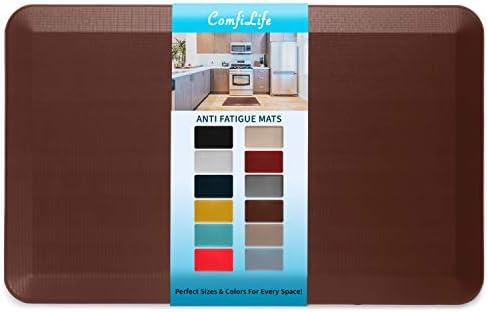 ComfiLife Anti Fatigue Floor Mat – 3/4 Inch Thick Kitchen Mats for Floor, Standing Desk Mat, Kitchen Rug – Comfort at Home, Office – Durable – Stain Resistant – Non-Slip Bottom (20" x 32", Brown)