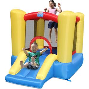 ACTION AIR Bounce House, Toddler Inflatable Bounce House with Blower for Indoor/Outdoor, Bouncy Castle with Durable Sewn and Extra Thick, Jump House with Slide for Kids (9309Y), 5x7x4.6 feet