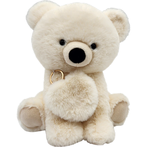 Holiday Home 10-Inch Plush Bear with Keychain - Ivory