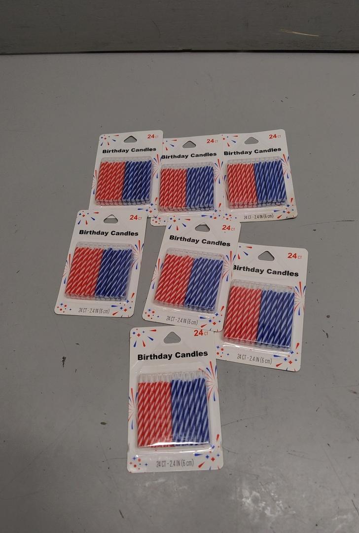 7 x Jacen  Birthday Candles, Blue/Orange