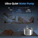 Homtyler Cat Water Fountain, Stainless Steel Inside Ultra-Quiet Pump, 2L/67oz Automatic Dog Dispenser Water Bowl, Multiple Pets Water Fountain