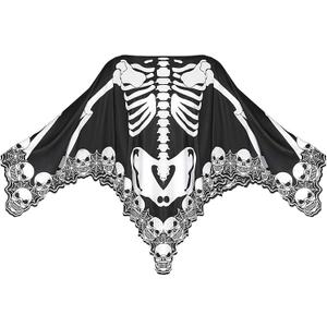 Halloween Costumes For Women Adult plus size Halloween costumes woman 2025 Women's Halloween Skeleton Cape Poncho
