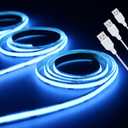 LED Strip Lights ICE Blue COB 320 LEDs High Brightness Indoor Use Flexible Thin LED Lights for Home DIY Display Cabinet 5V USB LED Short Light, Commercial Decoration TV Lights (3.28FT/3Pack)